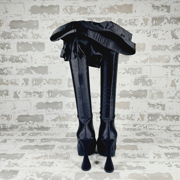 New Jeffrey Campbell Women's Pantalones High Heel Platform Pant Boots E517 - Picture 7 of 16